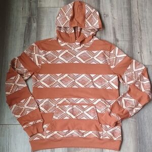 Rank 45 Men's (Unisex) Patterned Terracotta Hoodie Western